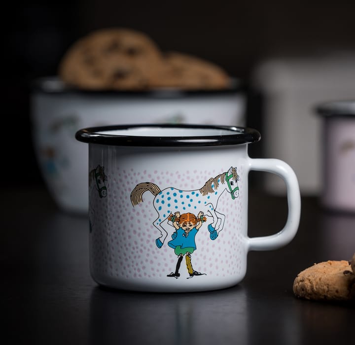 Pippi and Lilla gubben enamel κούπα 2.5 dl, άσπρο Muurla