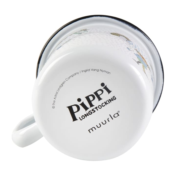 Pippi and Lilla gubben enamel κούπα 2.5 dl, άσπρο Muurla