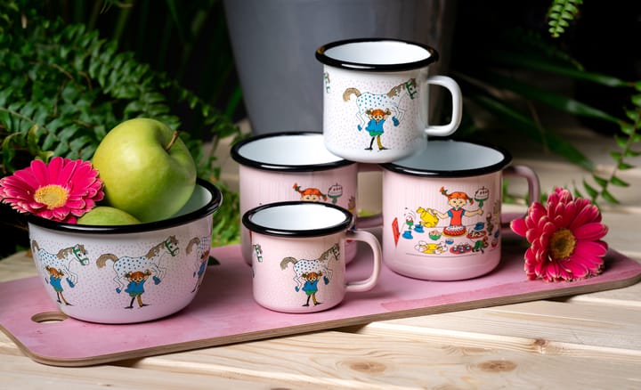 Pippi and Lilla gubben enamel κούπα 2.5 dl, άσπρο Muurla