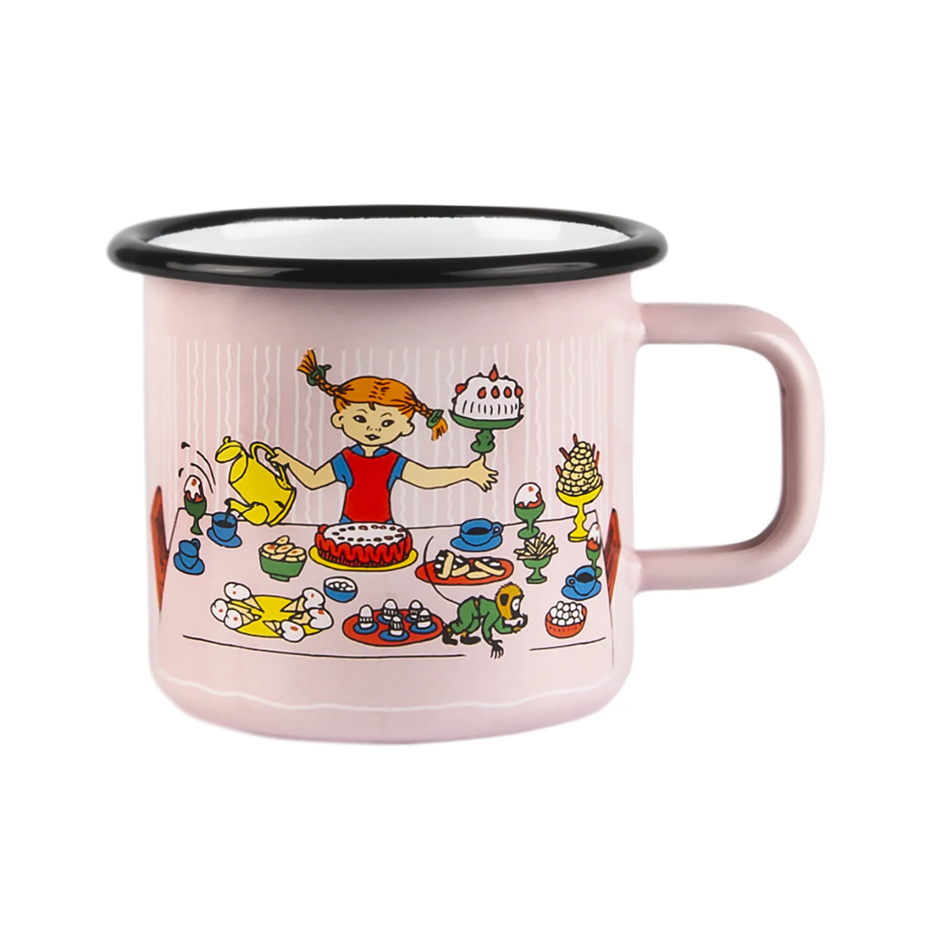 Pippi's birthday enamel κούπα 3.7 dl, Ροζ Muurla