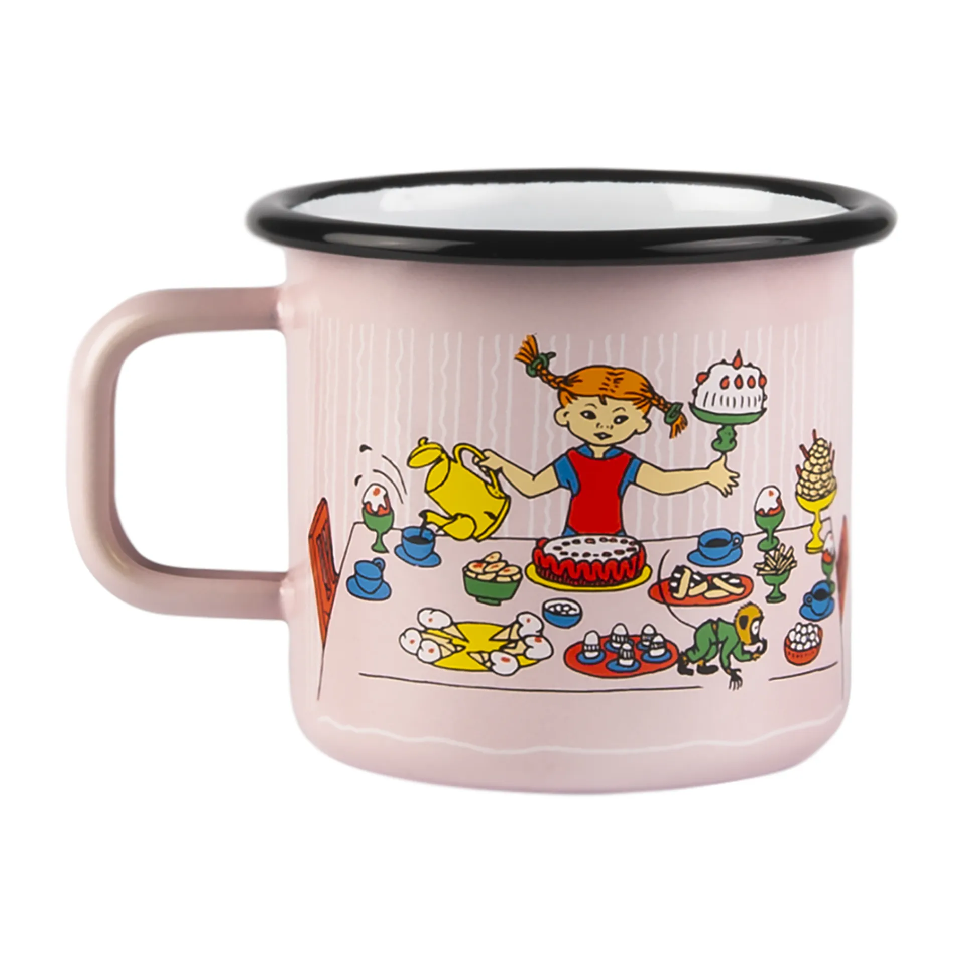 Pippi's birthday enamel κούπα 3.7 dl, Ροζ Muurla