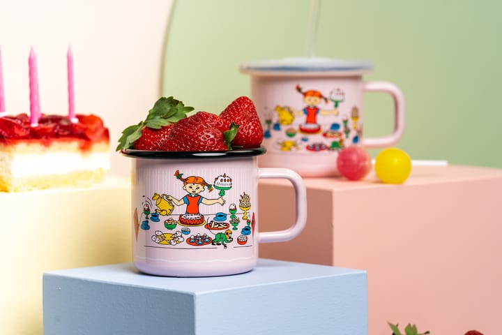 Pippi's birthday enamel κούπα 3.7 dl, Ροζ Muurla