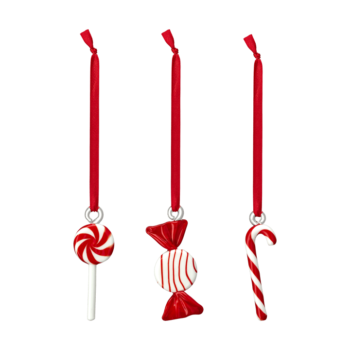 Διακόσμηση Sweets για τα Χριστούγεννα, σετ 3 τεμάχια - Κόκκινο - Muurla
