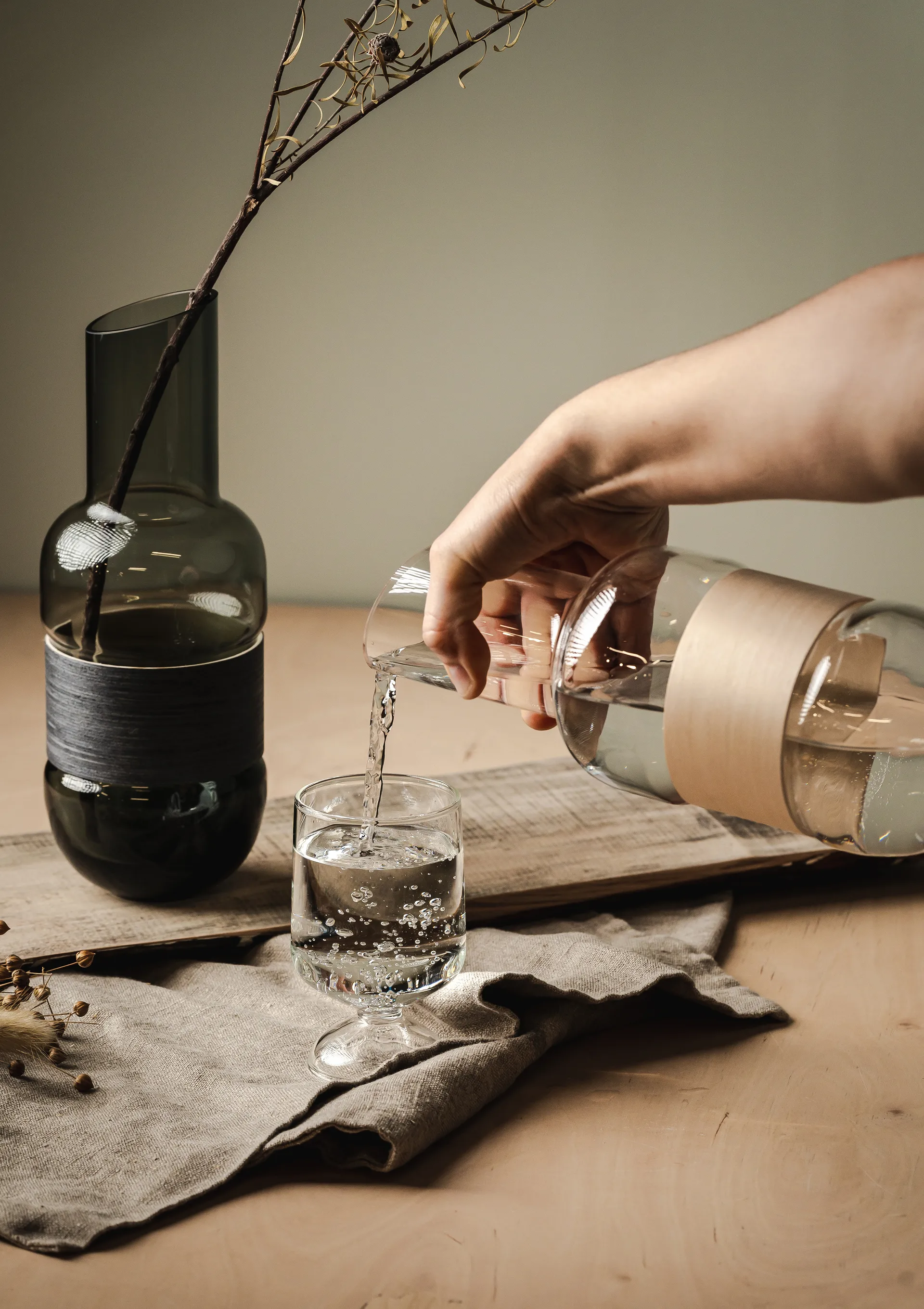 Veneer καράφα 1 L, Διαφανές-σημύδα Muurla