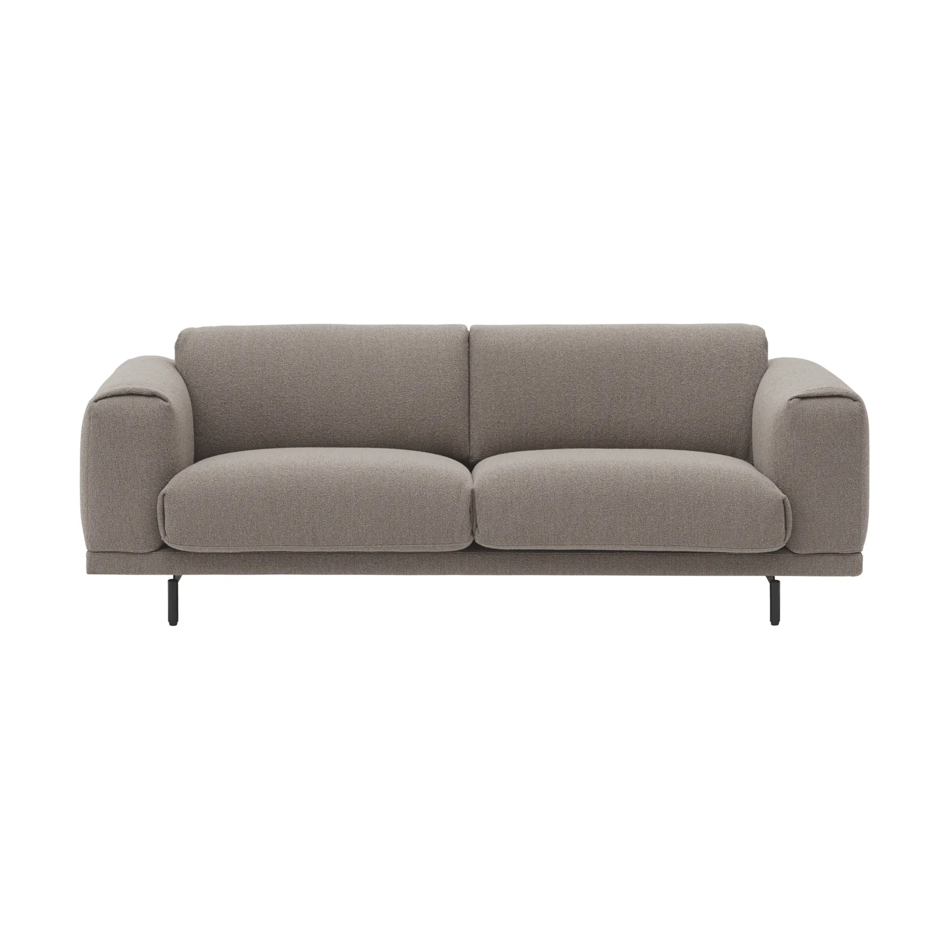 Καναπές ανάπαυσης, 3-θέσεων, Hearth 6 grey-μαύρα πόδια Muuto