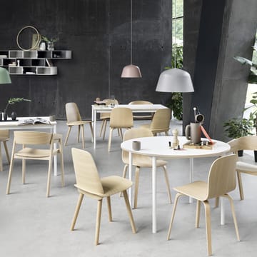 Base Τραπεζαρία στρογγυλή Ø110 cm - White laminate-Plywood-White - Muuto