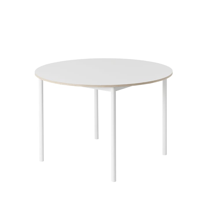 Base Τραπεζαρία στρογγυλή Ø110 cm - White laminate-Plywood-White - Muuto