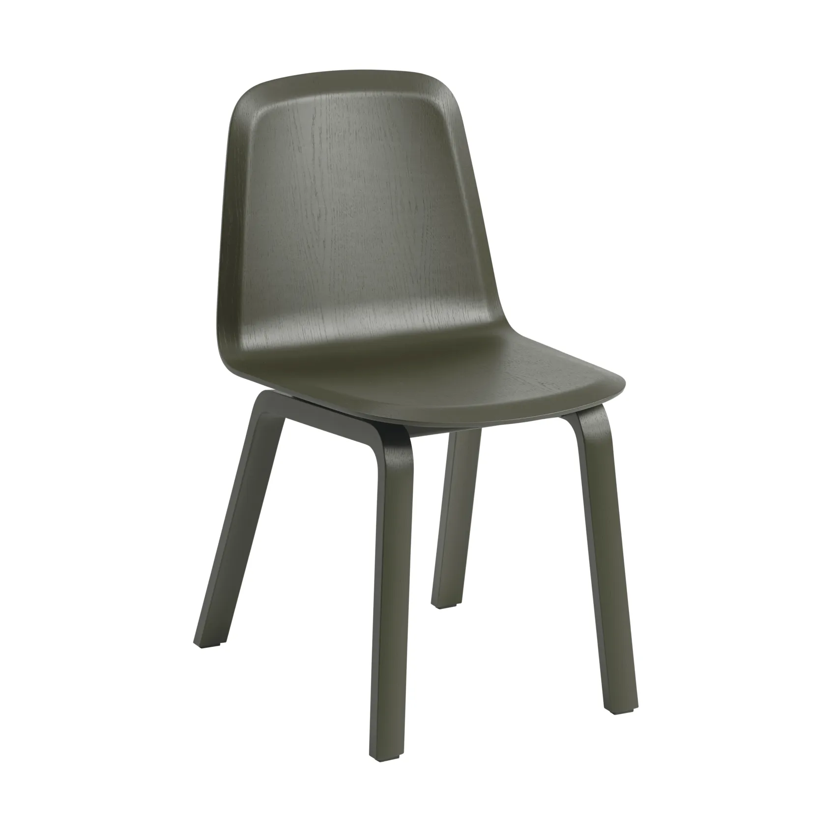 Brink Chair Wood Base καρέκλα, Dark olive Muuto