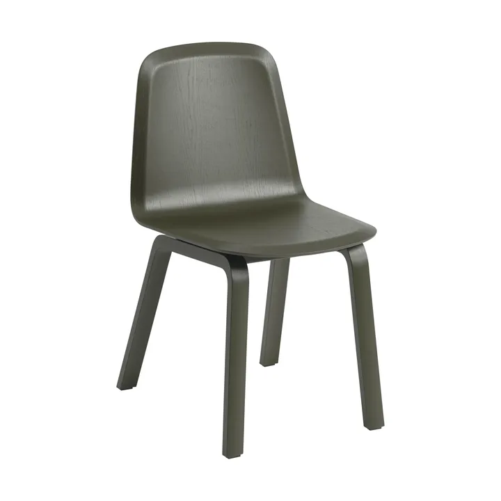 Brink Chair Wood Base καρέκλα - Dark olive - Muuto