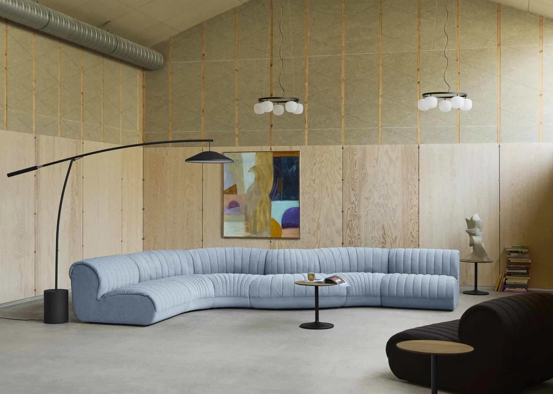 Contra επιδαπέδια λάμπα, Anthracite black-concrete, 188 εκ. Muuto