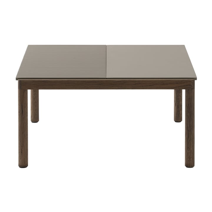 Couple 1 Plain-1 Wavy τραπέζι σαλονιού 80x84x40 cm, Taupe-dark oiled oak Muuto