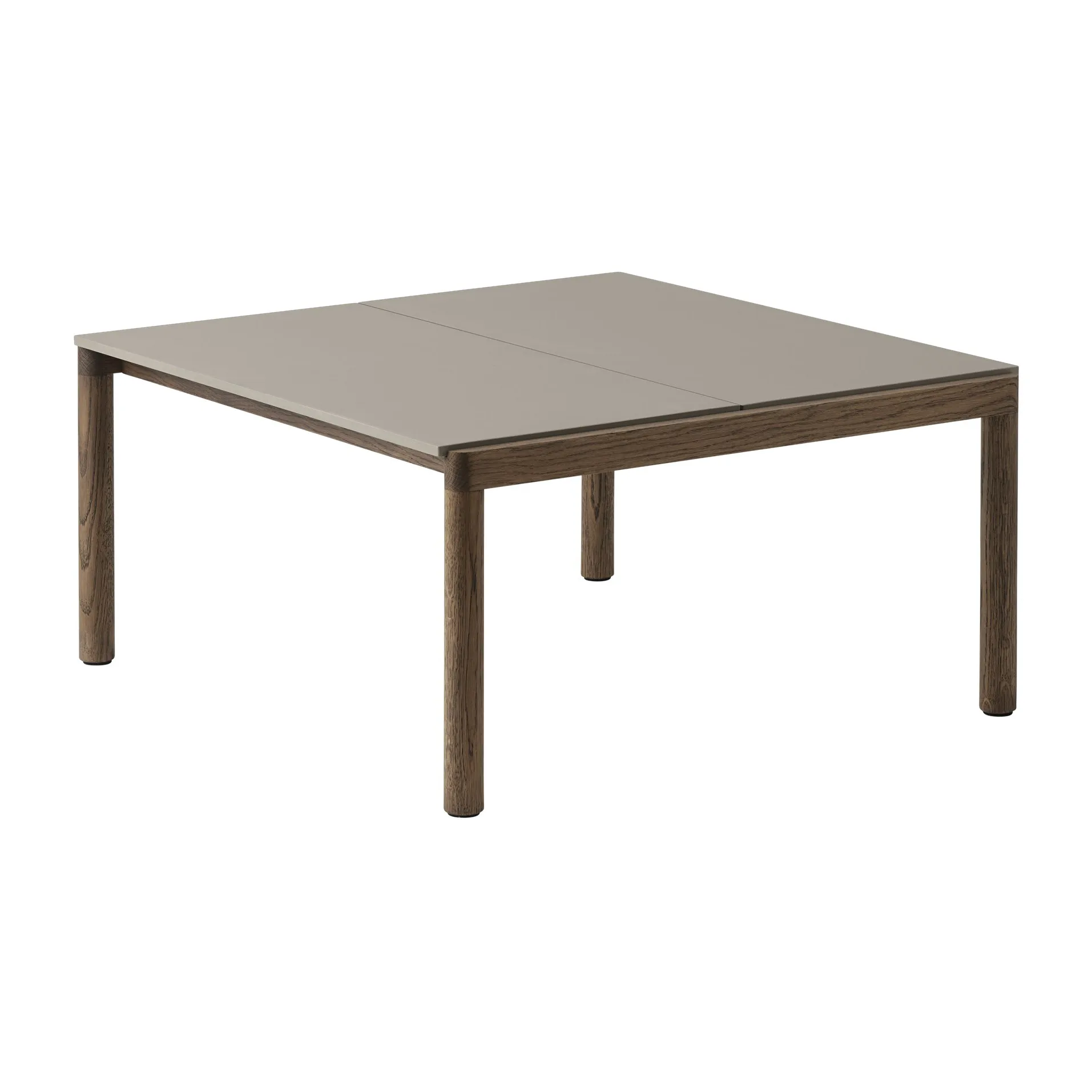 Couple 2 Plain τραπέζι σαλονιού 80x84x40 cm, Taupe-dark oiled oak Muuto
