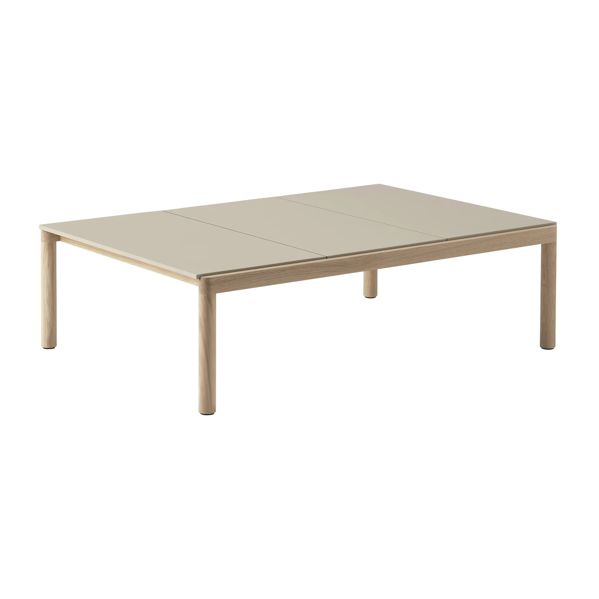Couple 3 Plain τραπέζι σαλονιού 120x84x35 cm, Sand-oak Muuto