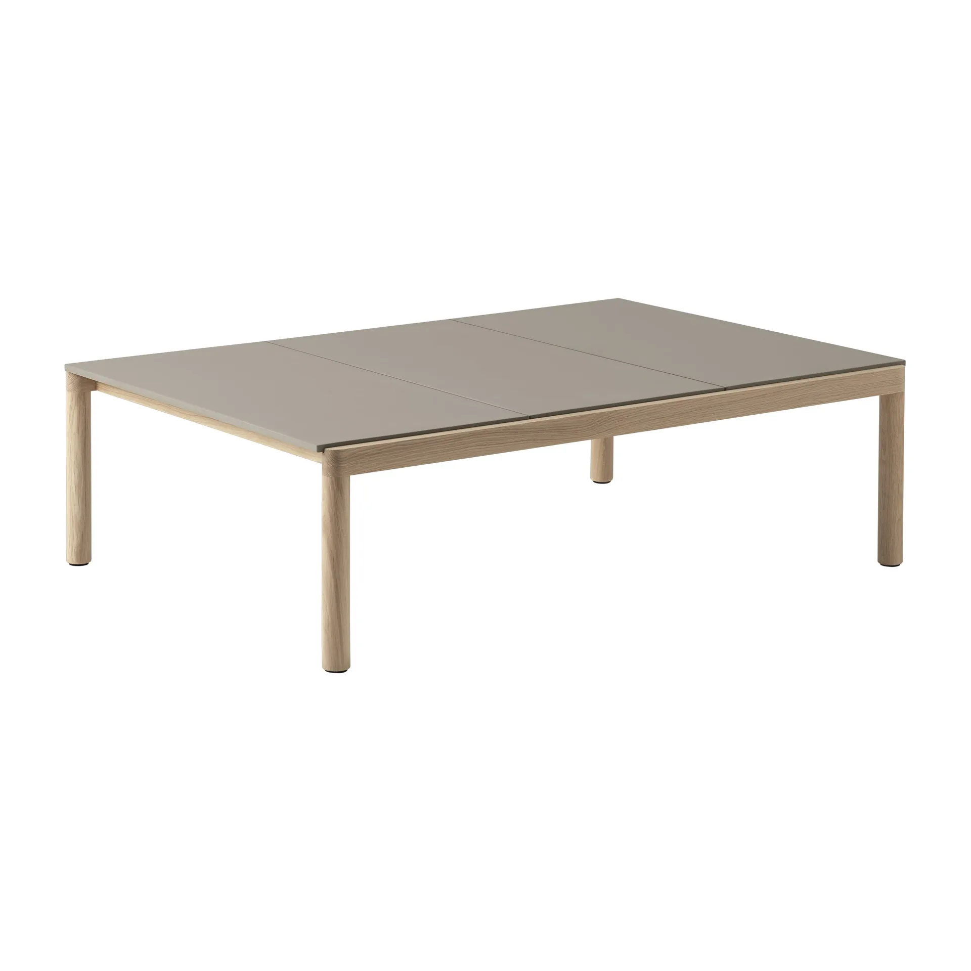 Couple 3 Plain τραπέζι σαλονιού 120x84x35 cm, Taupe-oak Muuto