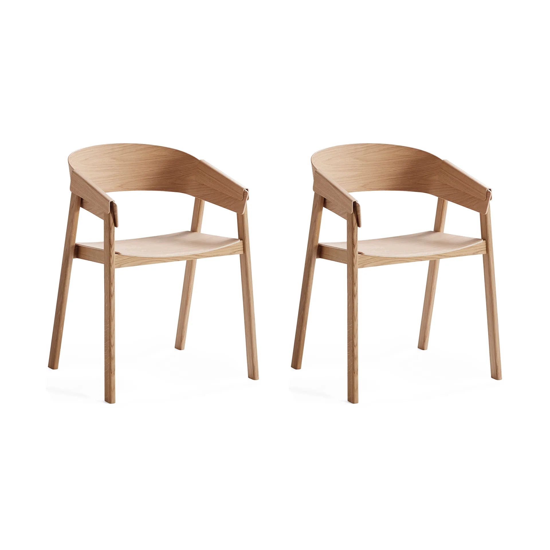 Cover Armchair καρέκλα με μπράτσα, Δρυς, σετ 2 τεμαχίων Muuto
