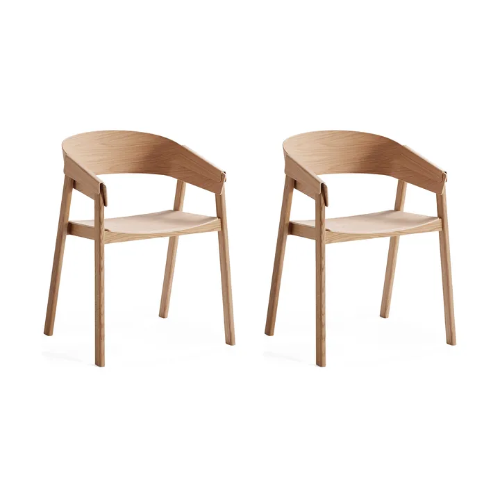 Cover Armchair καρέκλα με μπράτσα, Δρυς, σετ 2 τεμαχίων - Muuto