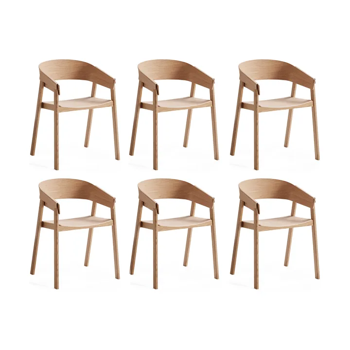 Cover Armchair καρέκλα με μπράτσα, Δρυς, σετ 6 τεμαχίων - Muuto