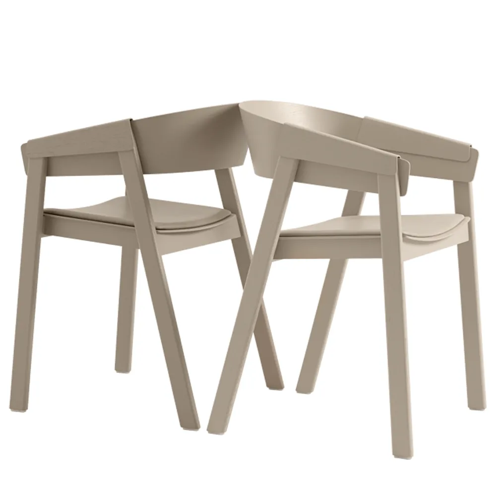 Cover καρέκλα με ταπετσαρισμένο κάθισμα, Refine leather black-Black Muuto