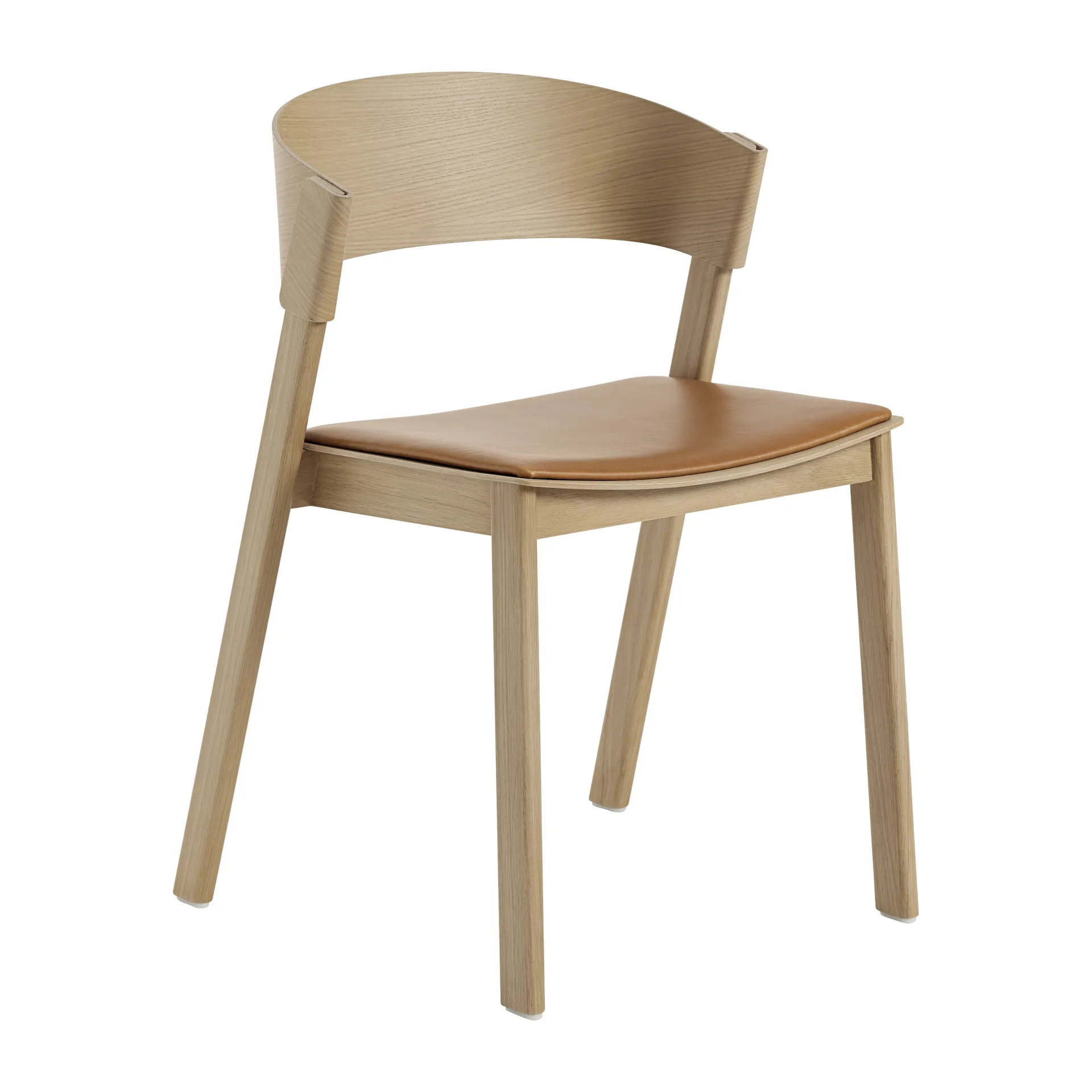 Cover Side Chair leather, κονιάκ-δρυς Muuto