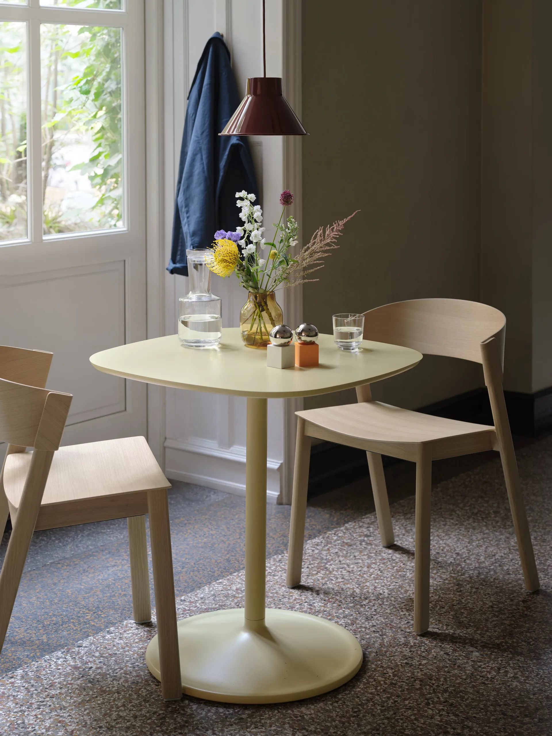 Cover Side Chair leather, κονιάκ-δρυς Muuto