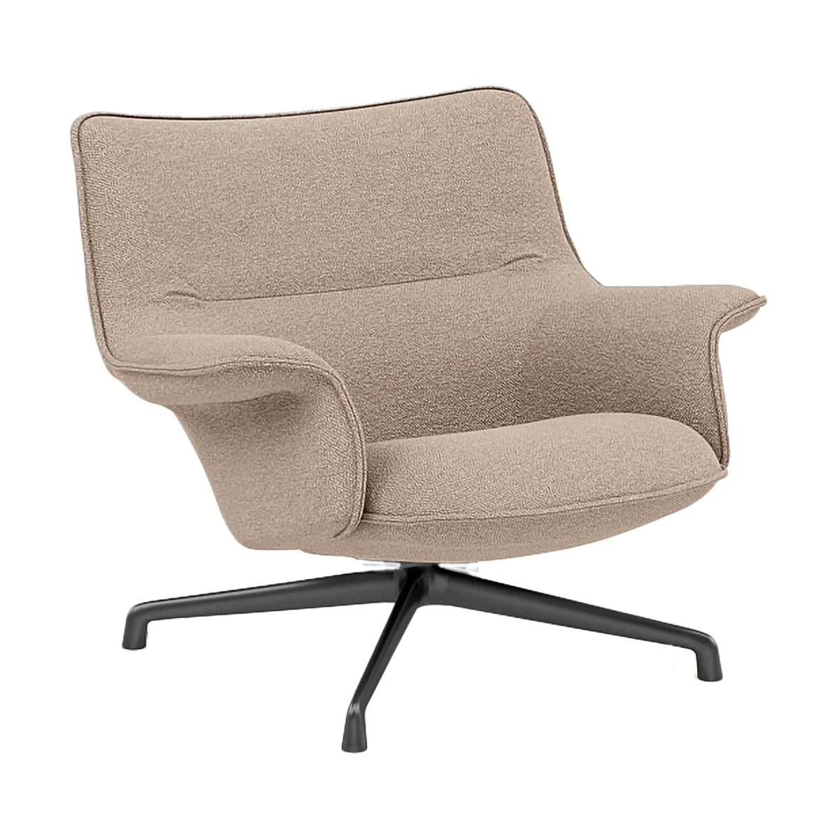 Πολυθρόνα Doze χαμηλή με περιστρεφόμενη βάση, Hearth 6 Anthracite/black Muuto