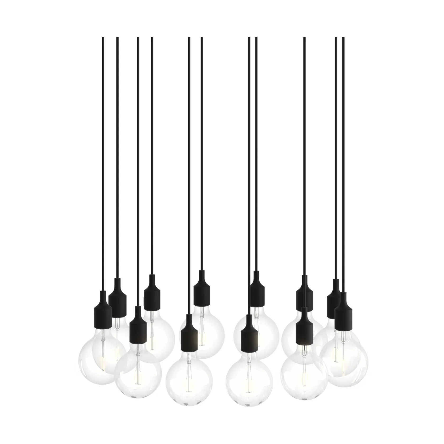 E27 Pendant Cluster 12 κρεμαστό φωτιστικό, Black Muuto