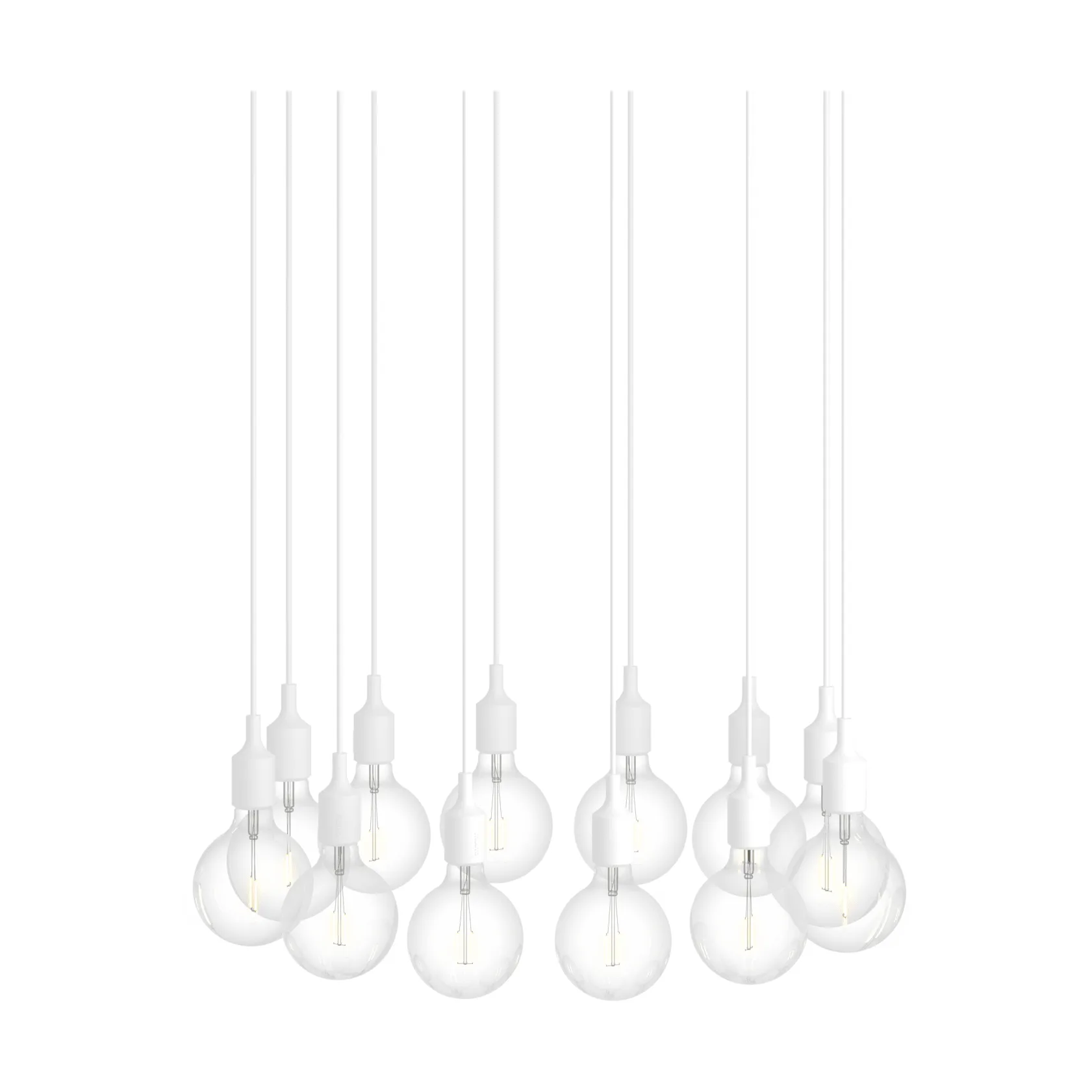 E27 Pendant Cluster 12 κρεμαστό φωτιστικό, Λευκό Muuto