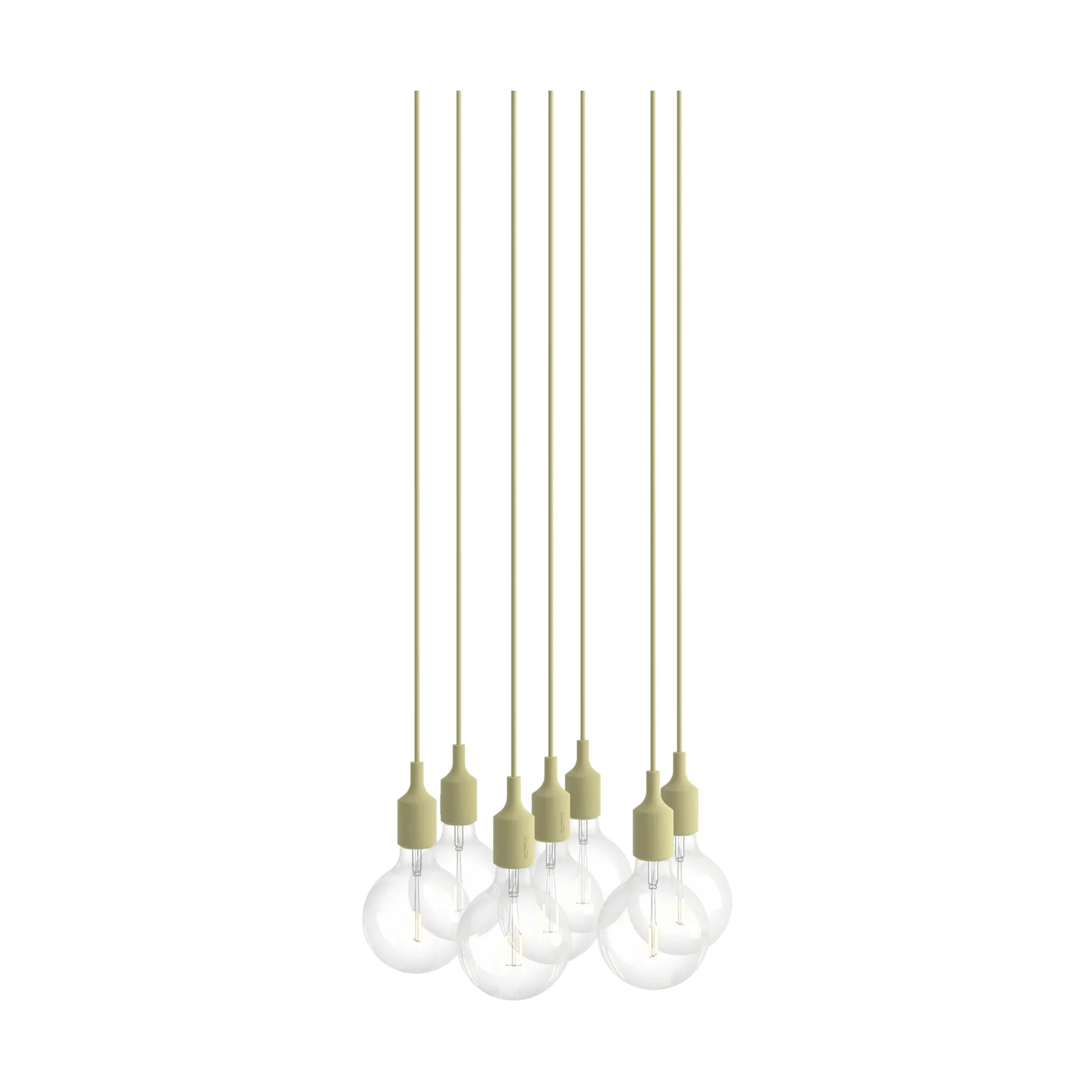 E27 Pendant Cluster 7 κρεμαστό φωτιστικό, Beige green Muuto