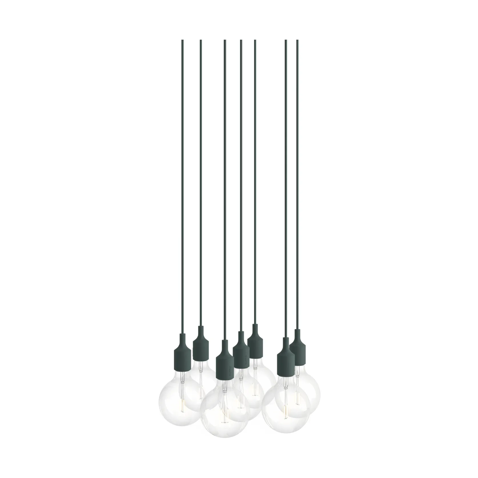 E27 Pendant Cluster 7 κρεμαστό φωτιστικό, Σκούρο πράσινο Muuto