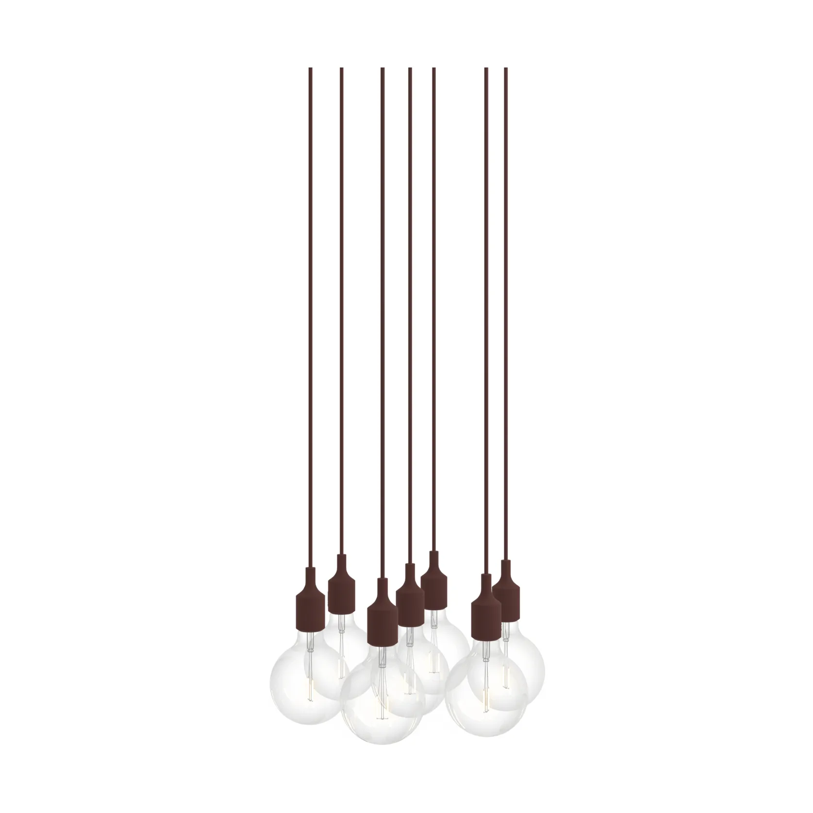E27 Pendant Cluster 7 κρεμαστό φωτιστικό, Βαθύ κόκκινο Muuto