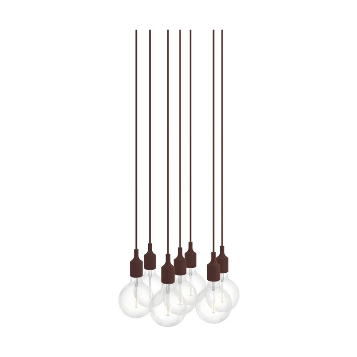 E27 Pendant Cluster 7 κρεμαστό φωτιστικό - Βαθύ κόκκινο - Muuto