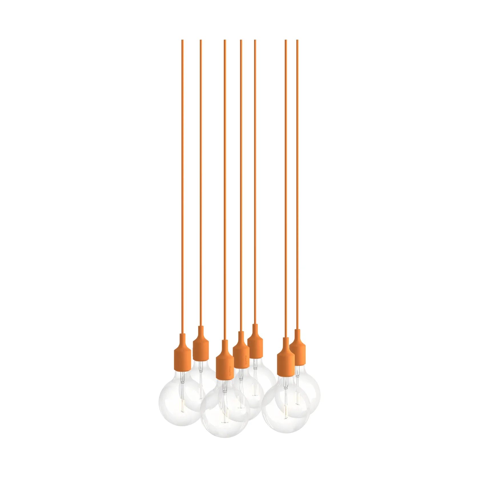 E27 Pendant Cluster 7 κρεμαστό φωτιστικό, Ανοιχτό πορτοκαλί Muuto