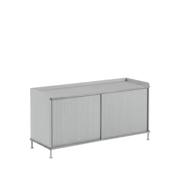 Χαμηλός Μπουφές Enfold Low Side - Grey-metal - Muuto