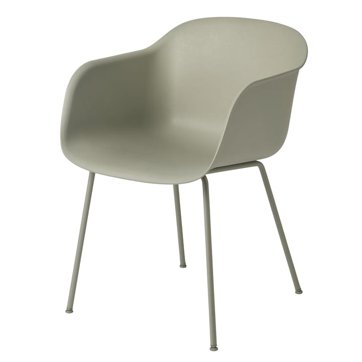 Καρέκλα Fiber με υποβραχιόνιο - Πράσινος σκόνισμα-Πράσινος (πλαστικό) - Muuto