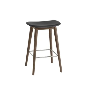 Fiber Bar Stool 75 cm - Μαύρο βαμμένο δαμασκηνί - Muuto