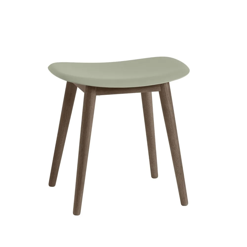 Σκαμπό Fiber , Dusty green, dark brown stained legs wooden legs Muuto