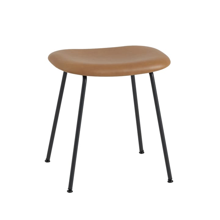 Σκαμπό Fiber  - Leather cognac, black steel stand - Muuto