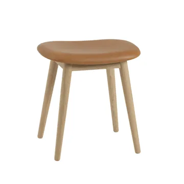 Σκαμπό Fiber  - Leather cognac, oak legs - Muuto