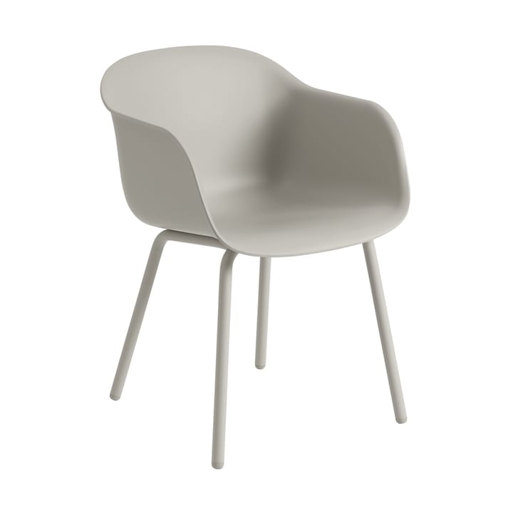 Πολυθρόνα Fiber Outdoor με ατσάλινα πόδια - Grey (plastic) - Muuto