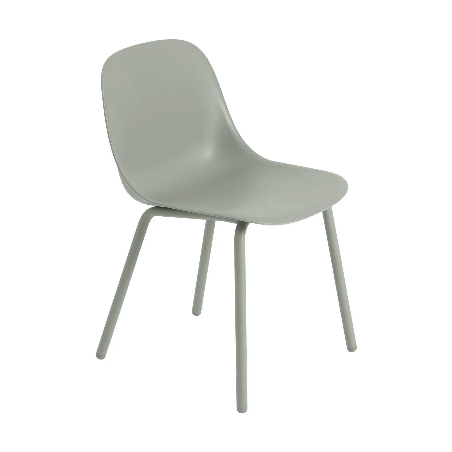 Καρέκλα Fiber Outdoor side με ατσάλινα πόδια, Dusty green Muuto