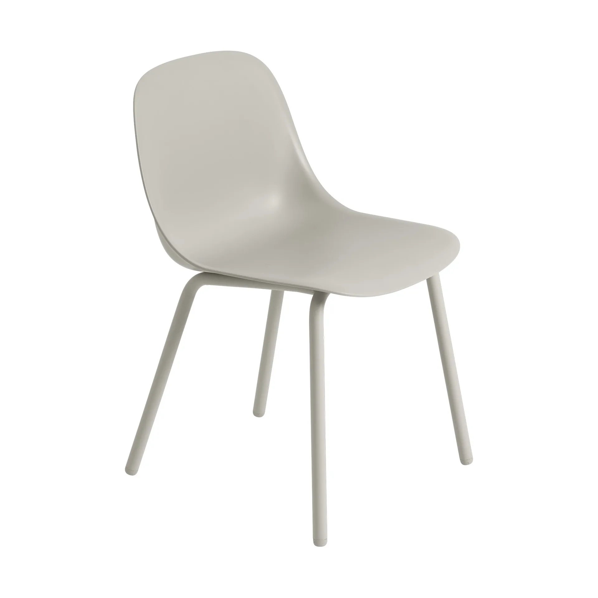 Καρέκλα Fiber Outdoor side με ατσάλινα πόδια, Grey Muuto