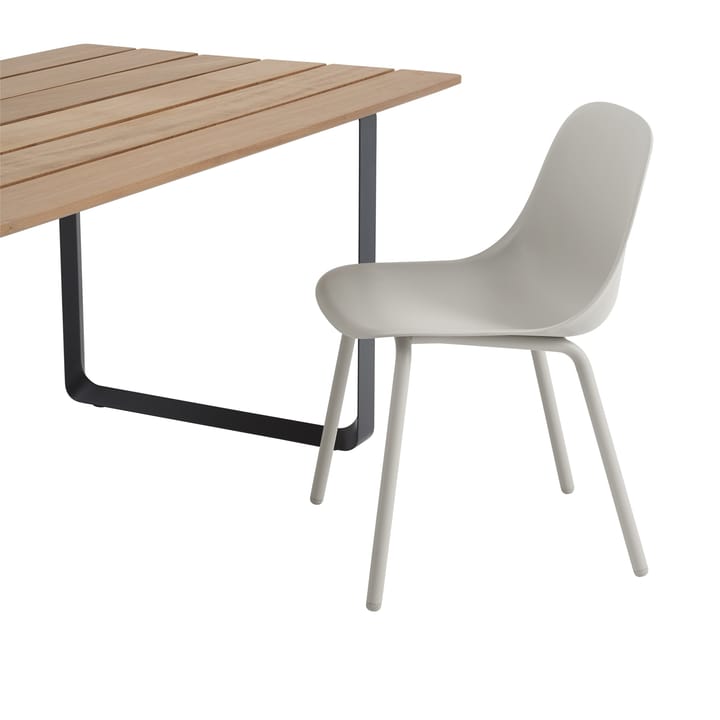 Καρέκλα Fiber Outdoor side με ατσάλινα πόδια, Grey Muuto