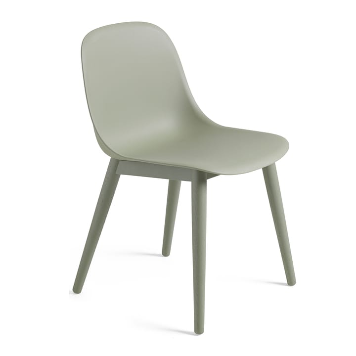 Fiber Side καρέκλα εμ ξύλινα πόδια - σκονισμένο πράσινο - Muuto