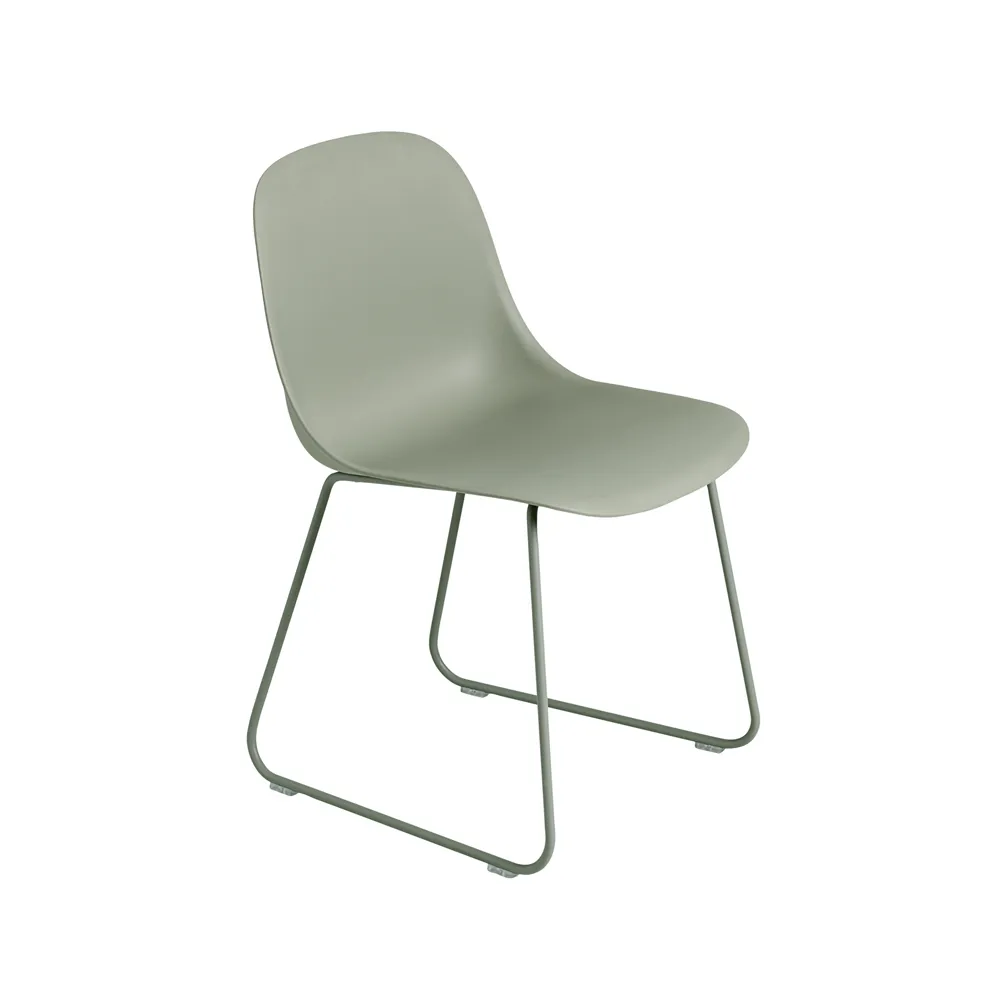 Πολυθρόνα Fiber sled base, Dusty green, gröna medar Muuto