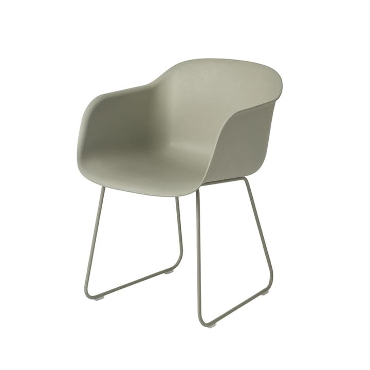 Πολυθρόνα Fiber sled base, Dusty green, gröna medar Muuto