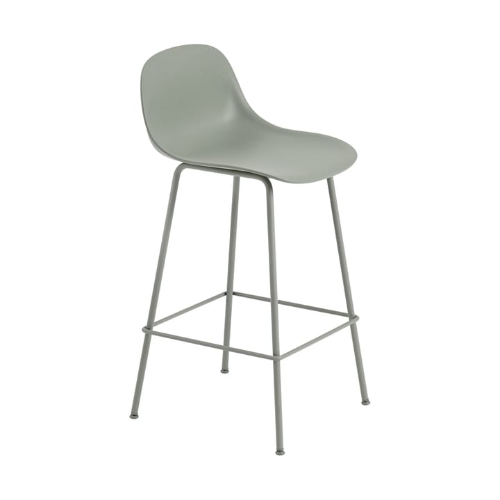 Fiber Tube Bar καρέκλα με πλάτη 75 Cm - Dusty green - Muuto