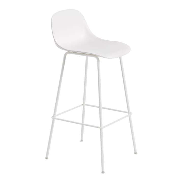 Fiber Tube Bar καρέκλα με πλάτη 75 Cm - Λευκό - Muuto