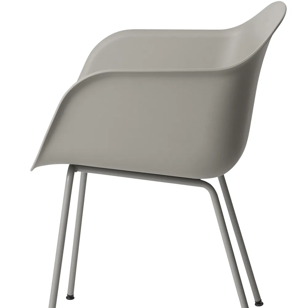 Καρέκλα Fiber tube base, Refine leather cognac-Black Muuto