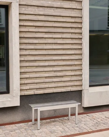 Linear steel παγκάκι 110 cm - Warm galvanized steel - Muuto