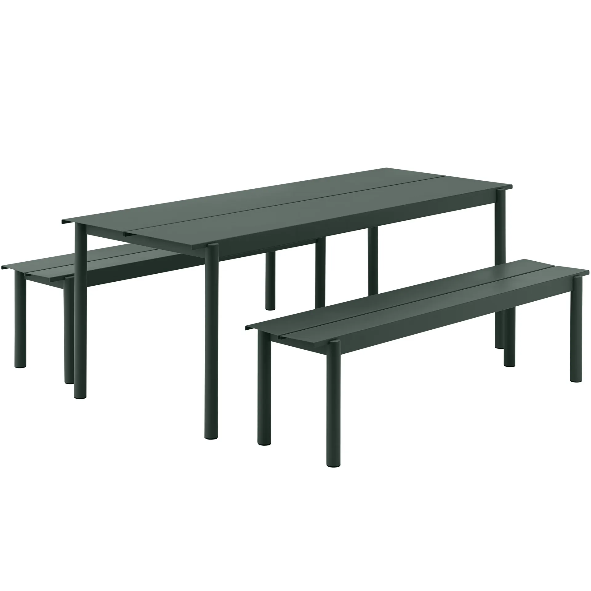 Linear steel παγκάκι 170 cm, Dark green Muuto